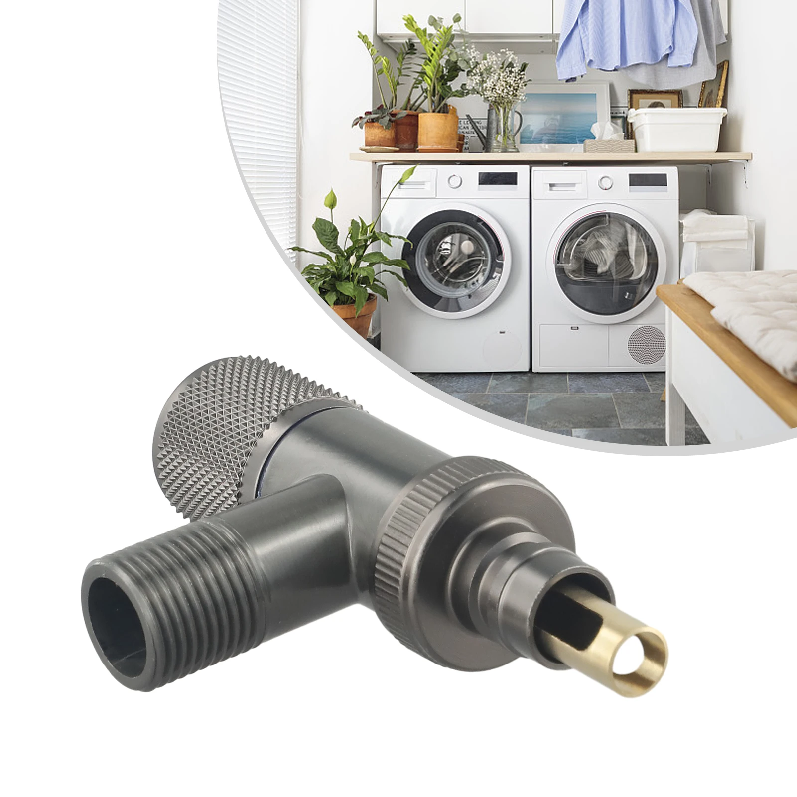 G1/2 Wall Fixed Angle Valve for Washing Machine Water Stop with Metal Handle and Compatibility for Shower Head Heater Sink