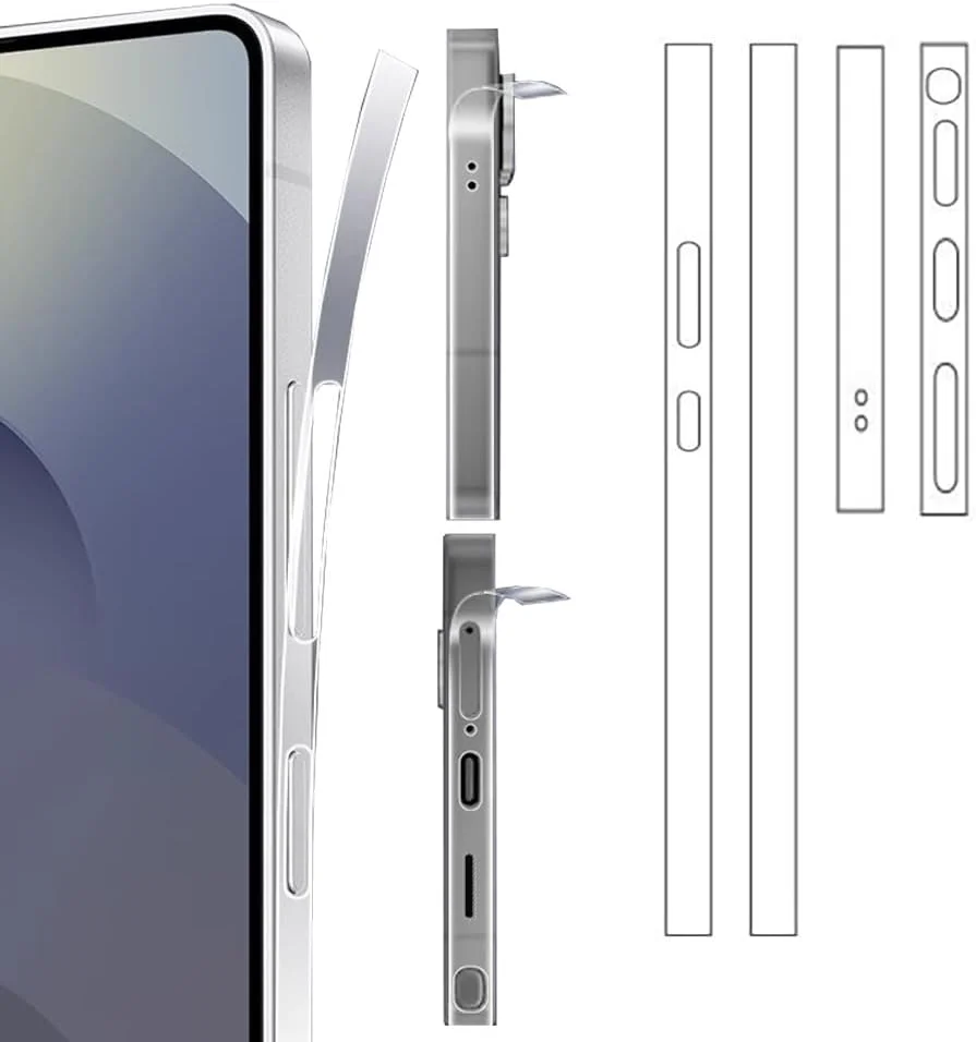 Hydrogel Frame Protector Film, Side Border Skin for Samsung S24/25/26 Ultra, Soft TPU Ultra Thin Anti-Scratch Non Tempered Glass