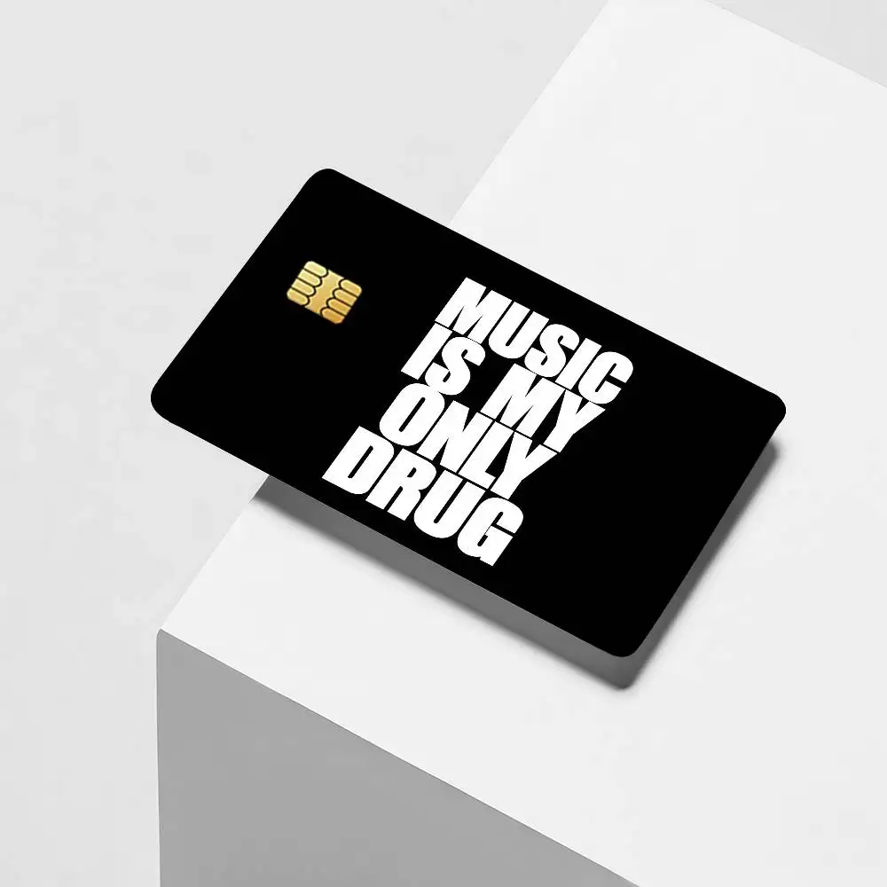 Music lover MUSIC IS MY DRUG Credit Card Decorative Card Stickers Suitable For Bank Cards Metro Transit Anti-scratch Gift 4PCS