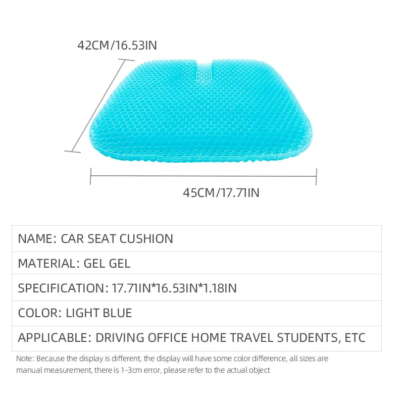 Car Gel Cooling Seat Cushion 3D Honeycomb Cool and Breathable Cool Ice Silk Car Home Office Chair Cushion Car Accessories image 2