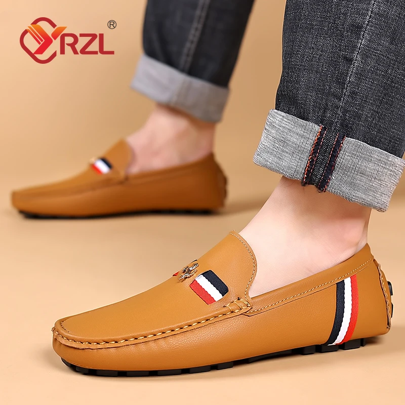 YRZL-Mocassins Confortables en Cuir pour Homme, Chaussures de Conduite, Souples et Respirantes, de Haute Qualité, Grande Taille 40-46, Nouvelle Collection