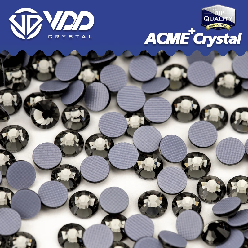 VDD 003 Black Diamond ACME+Series Glass Hot-Fix Flatback Rhinestones Strass Glitter Crystal Iron On Stones Garment Decorations