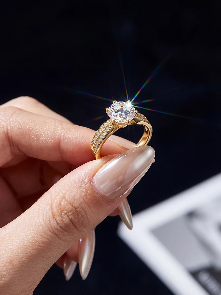  Fashion 1CT Moissanite Diamond White Stone Women's Engagement Ring 925 Sterling Silver High Quality Fine Jewelry - view 4