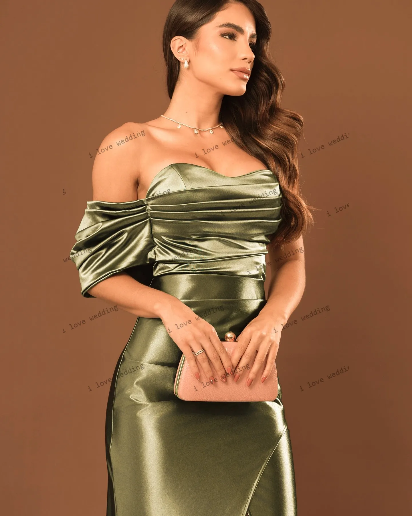 Zachód słońca pomarańczowe suknie wieczorowe bez ramiączek Off The Shoulder Ruched syrenka suknia ślubna dla kobiety satynowa elegancka dostosowana