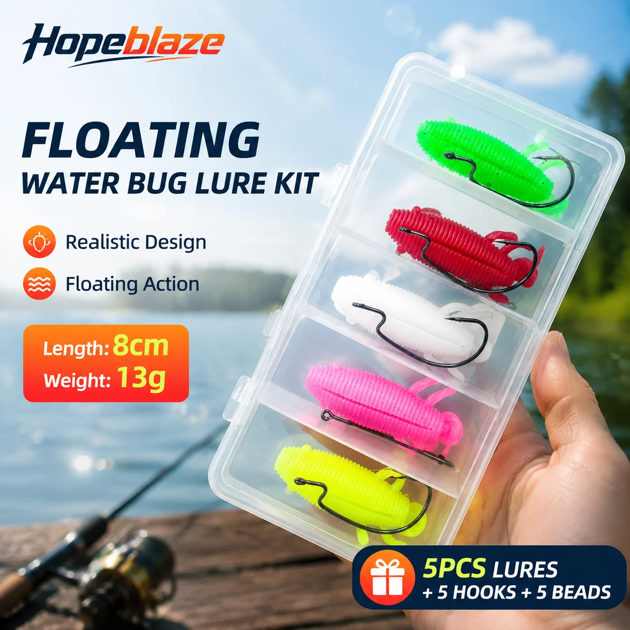 Fishing Hook Weedless - 5 قطع طُعم صيد على شكل