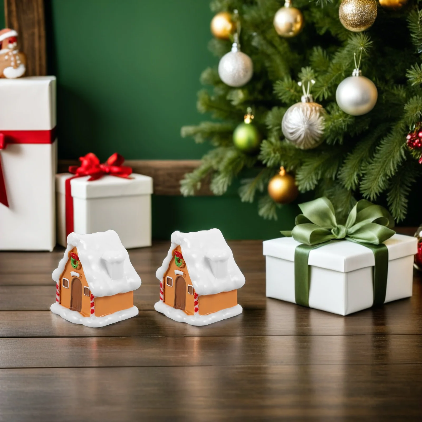 

Fairy Garden Accessories 6 Pcs Miniature Houses for Village Christmas Decorations Resin Micro Landscape Tiny Ornament Set