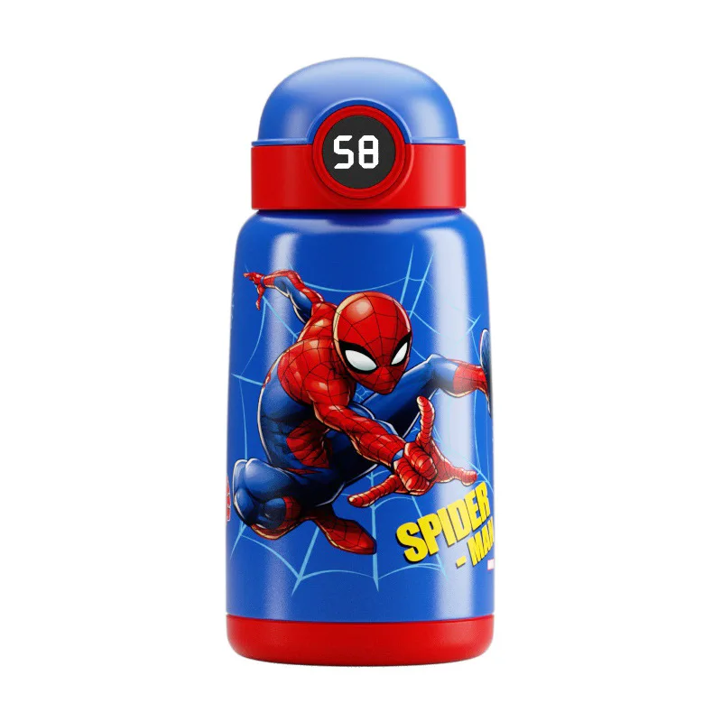 Disney Children\'s Thermos Water Cup Minnie Princess Spider Man Thermal Bottle Stainless Steel 316 Straight Drinking Straw Bottle