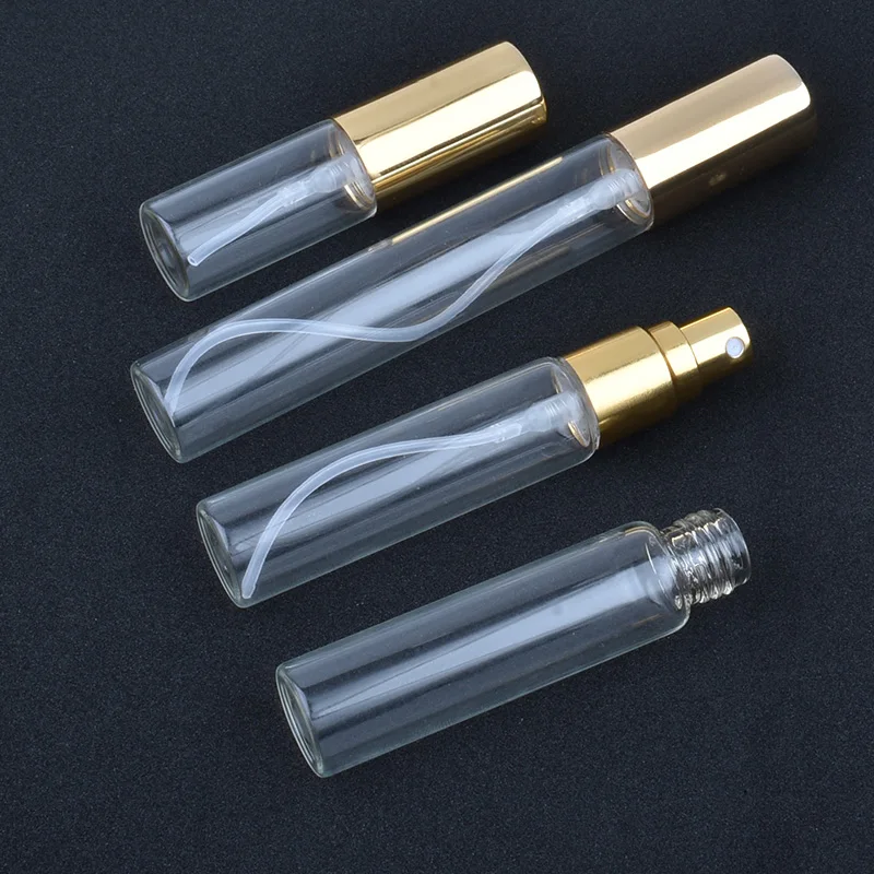 5ml 10ml 15ml Clear Glass Atomizer Bottle Refillable Colorfull Aluminum Cap Spray Perfume Bottle Travel Container