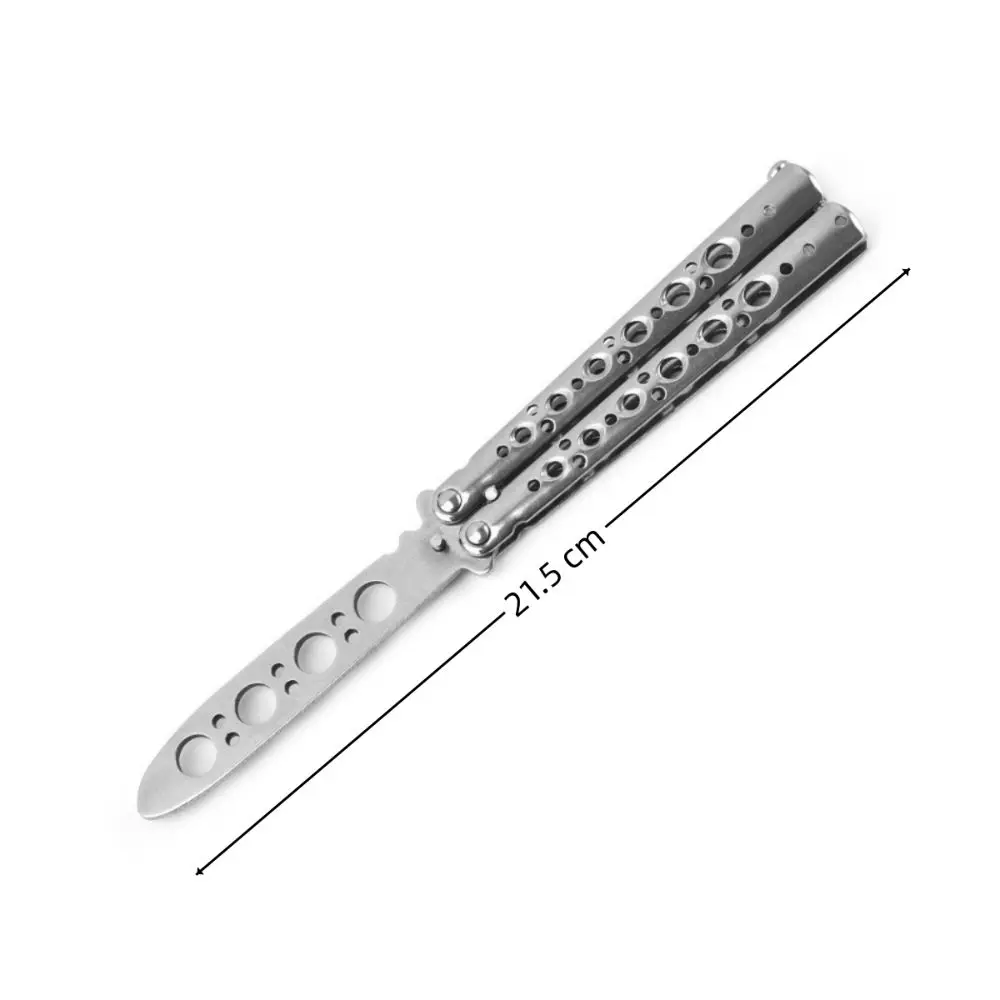 Foldable Butterfly Knife Trainer Portable Stainless Steel Practice Knifes Cosplay Accessories Folding Knife for Outdoor Games