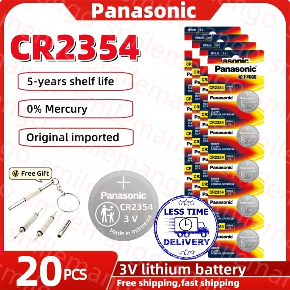 Original Panasonic CR2354 Battery 3V Lithium Battery CR 2354 for Instrument Special Remote Control Button Battery image 3