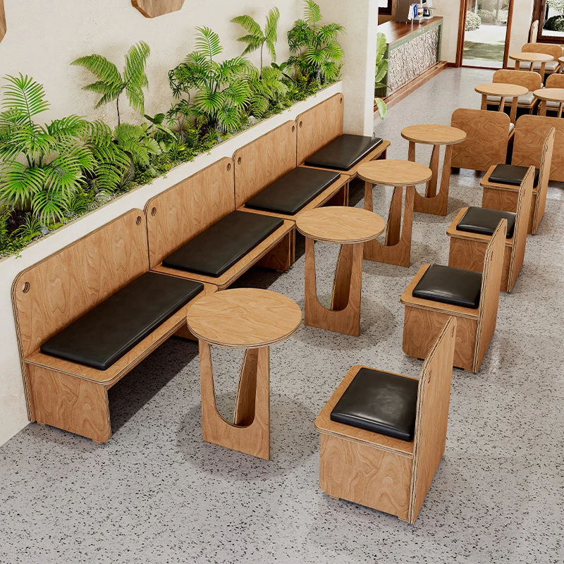 Modern Coffee Shop Sofa Modern Design Dessert Shop Book Bar Rest Area Negotiation Reception Table Chair Set Office Furniture FYO