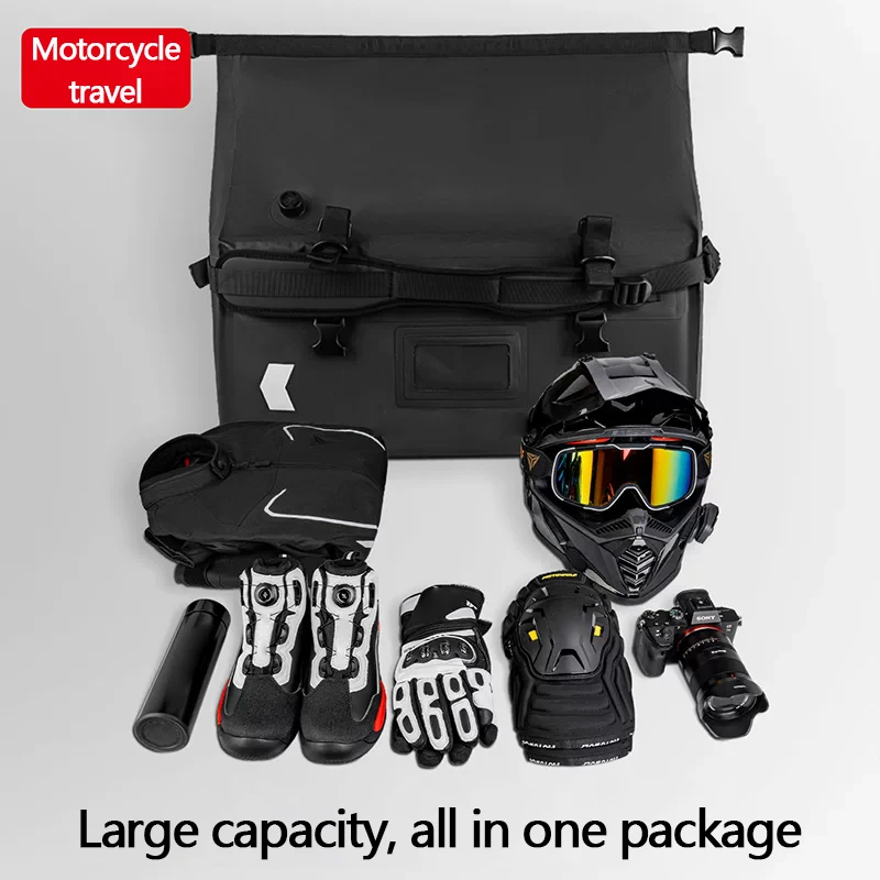 Motorcycle Bag, 37L Large Capacity Waterproof Trunk, Motorcycle Travel Backpack, Handbag, Rear Seat Trunk For Riding