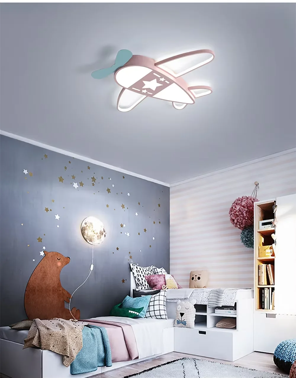 Flugzeug Deckenleuchte Cartoon Kinder Deckenleuchte Kreatives Design Led Weiß Lampe Wohnzimmer Esszimmer Baby Kinderzimmer Zimmer Dekor Lampe – Detail 26