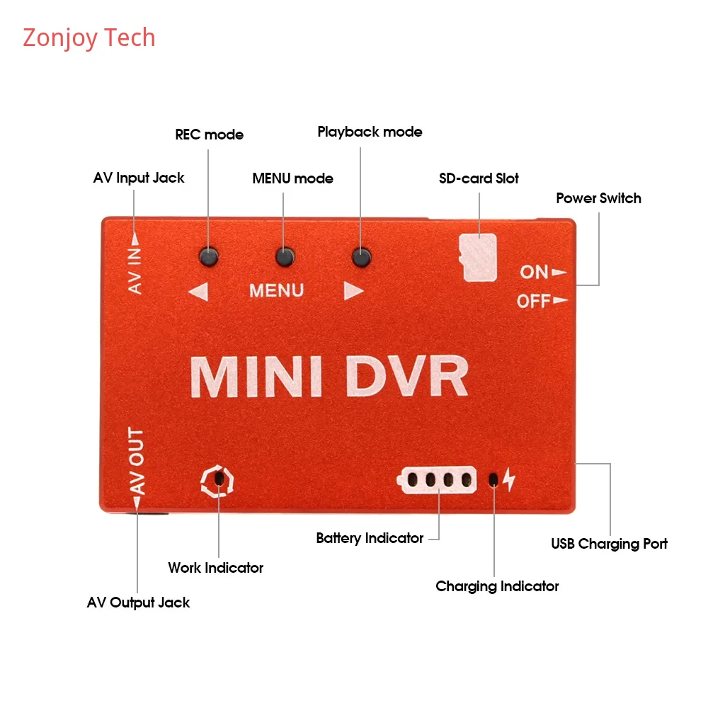 مسجل صغير NewFPV، يدعم تبديل NTSC/PAL، مناسب لطراز التحكم عن بعد المدمج في البطارية، فيديو لطائرة السباق بدون طيار FPV
