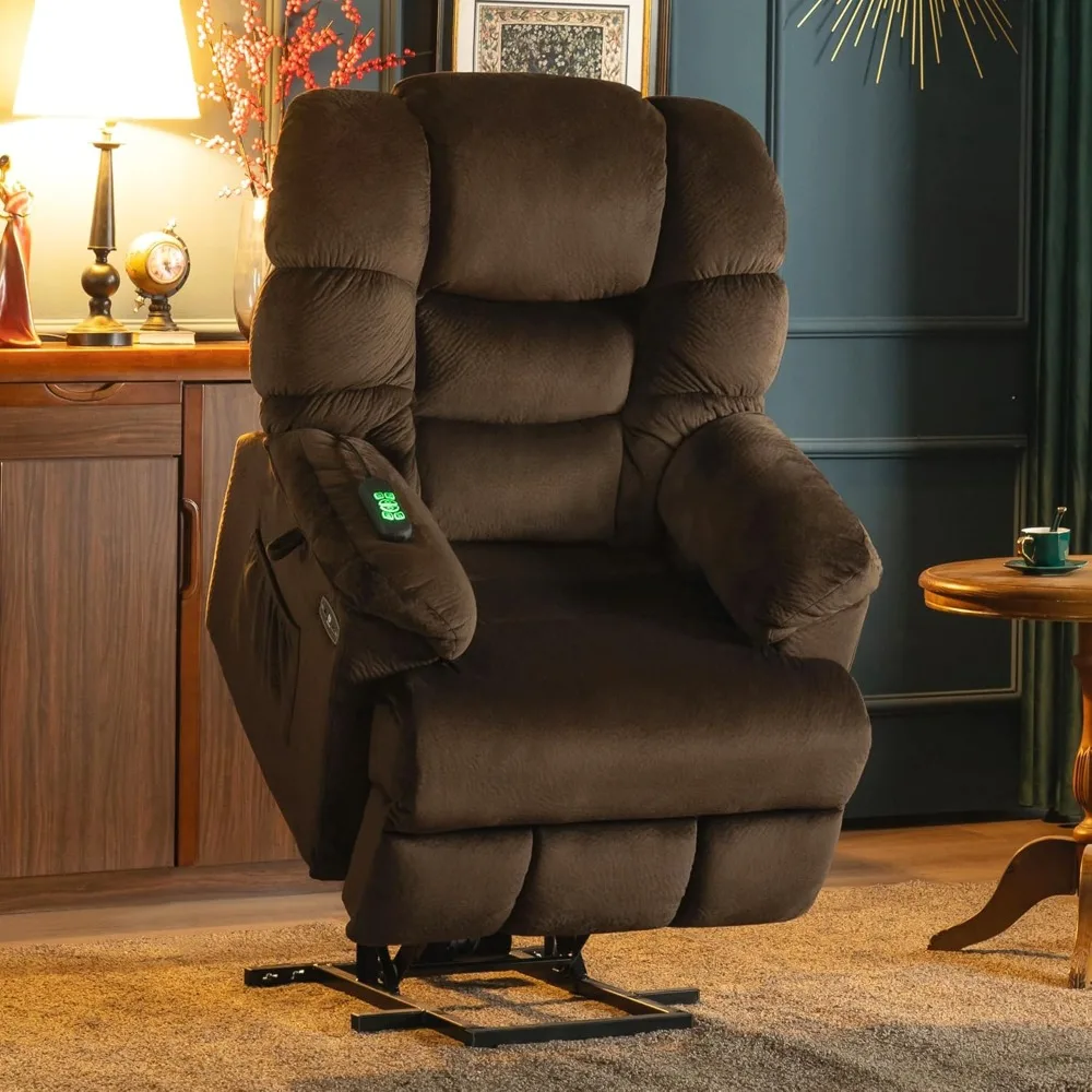 Dual Motor Lay Flat Power Lift Recliner, Adjustable Headrest, Infinite Position for Elderly Comfort