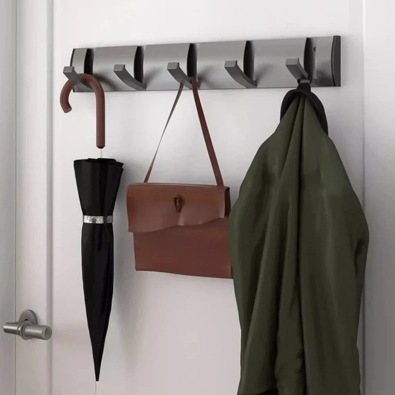 Bathroom Black Golden Hook Folding No Punch Installation Wall Mounted Rack Hooks Towel Clothes Holder Racks Hooks Bedroom
