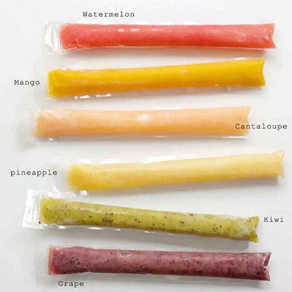 Zipper Seal Popsicle Bags Cryotherapy Bags with Funnel Disposable Popsicle Bags with Leak-proof Seals Funnel for Ice for Healthy