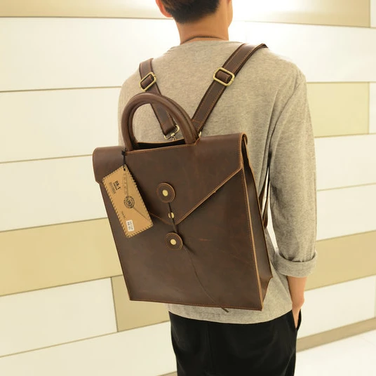 Trendy Casual Men's Bag 2026 New Fashion Single Shoulder Handbag Korean Style Backpack Soft PU Leather Business Scene
