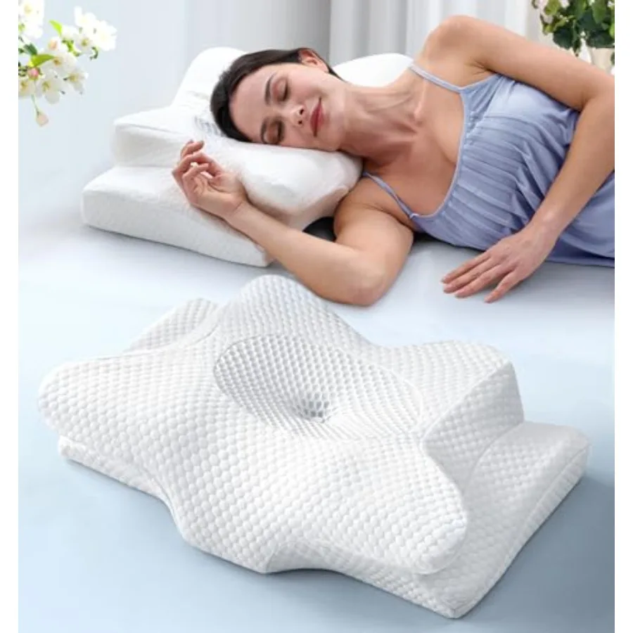 

Sleep Doctor Approved Cervical Neck Pillow for Sleeping Ergonomic Contour Side Sleeper Pillows for Adults Cooling Orthopedic Pi