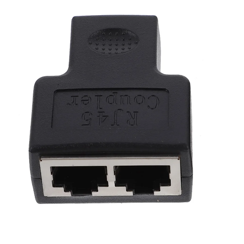 

1 to 2 Port Ethernet Adapter Connectors Network Tee Splitter Socket Internet Cable