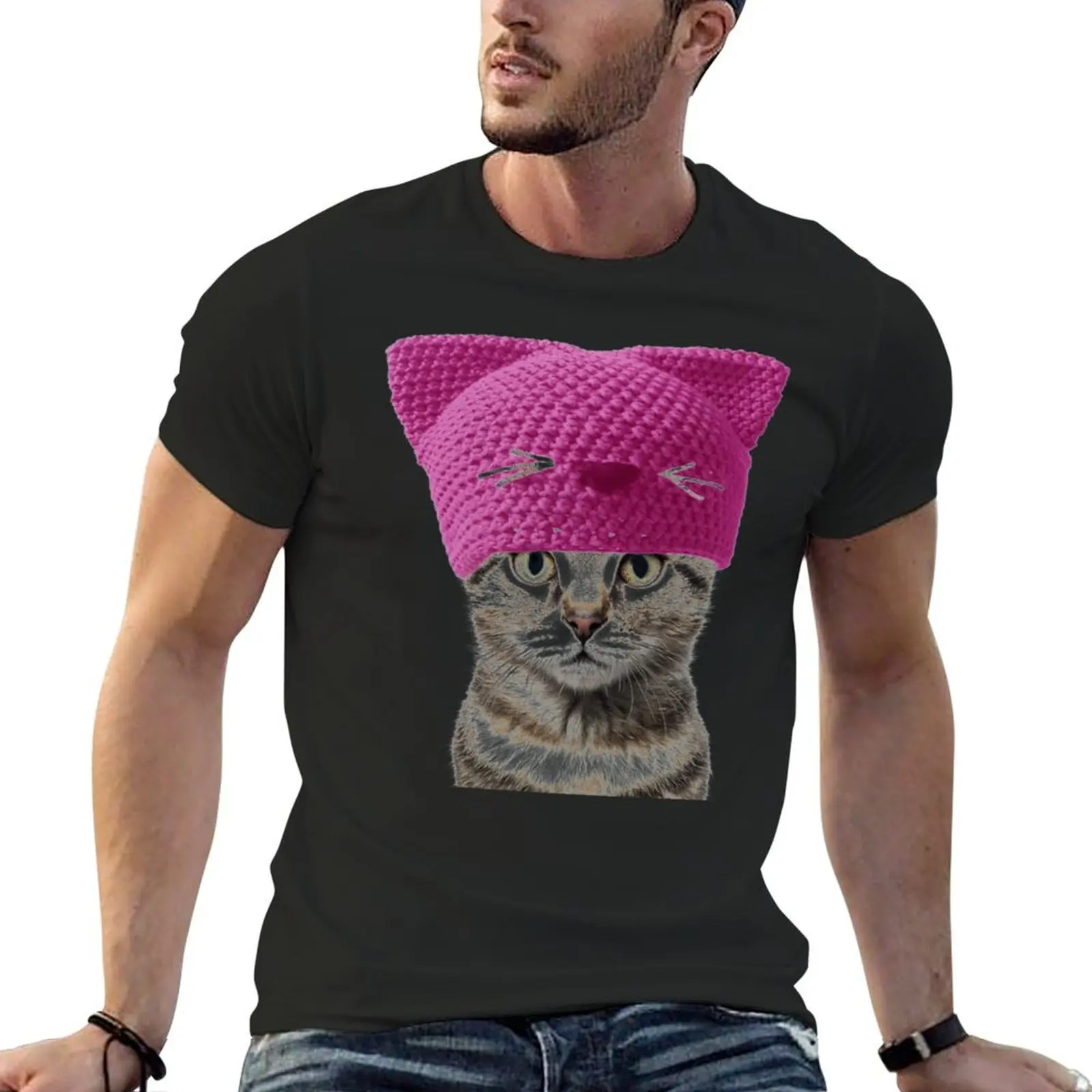 Pussycat T-Shirt for a boy oversized plus size tops black t shirts for men