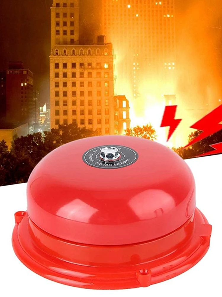 Alarma de incendio con punto de llamada Manual de 4 pulgadas, estación de tracción reiniciable, alarma de incendio para escuelas, campana eléctrica tipo huelga interna de CA 220V