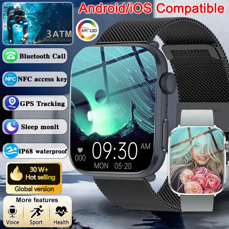 Smart Watch Dial Answer Calls Calorie Tracking Heart Rate Monitoring Music Playback Bluetooth Men Smart Watches Woman Step Count