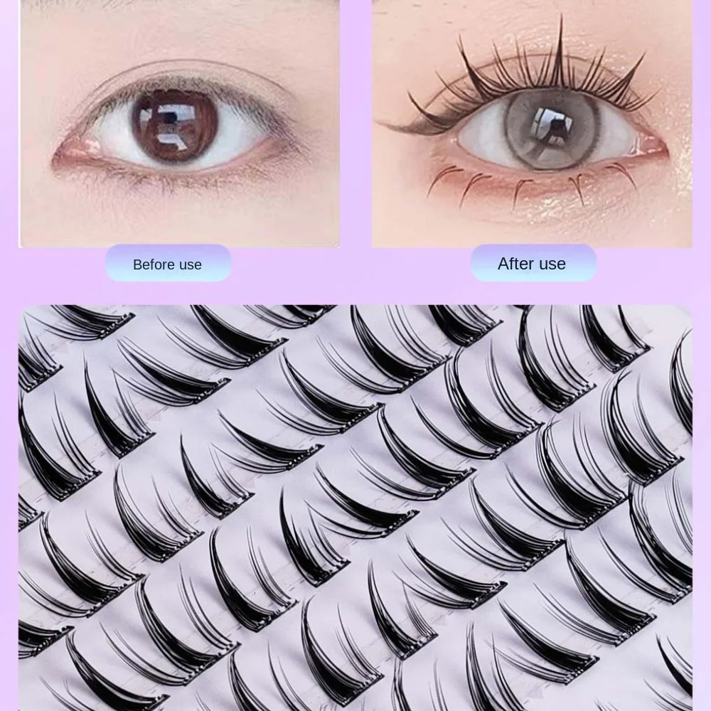 

Fluffy Glue Free Cluster Eyelashes Individual DIY Self-adhesive False Eyelashes Long Lasting Makeup Segmented Eyelashes Bundles