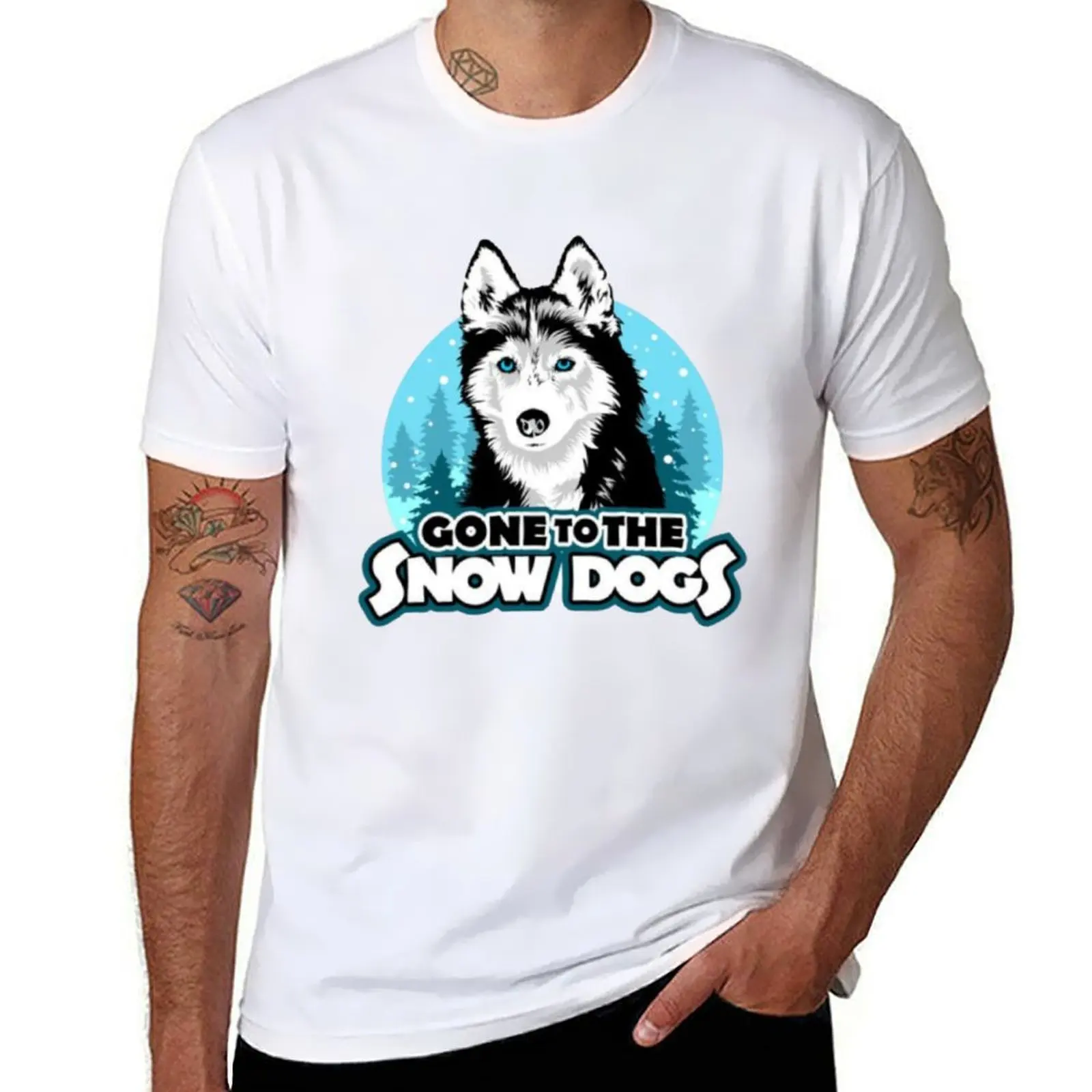 تي شيرت Gone to The Snow Dogs تي شيرت رجالي مصمم برسوم جرافيك تي شيرت