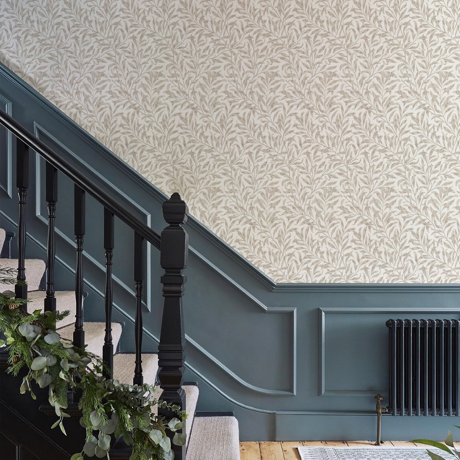 فروع خضراء ورق جدران من الفينيل قابل للتقشير واللصق مقاوم للماء لخزانة الأثاث ملصق ذاتي اللصق بيج لتزيين جدران المنزل #6