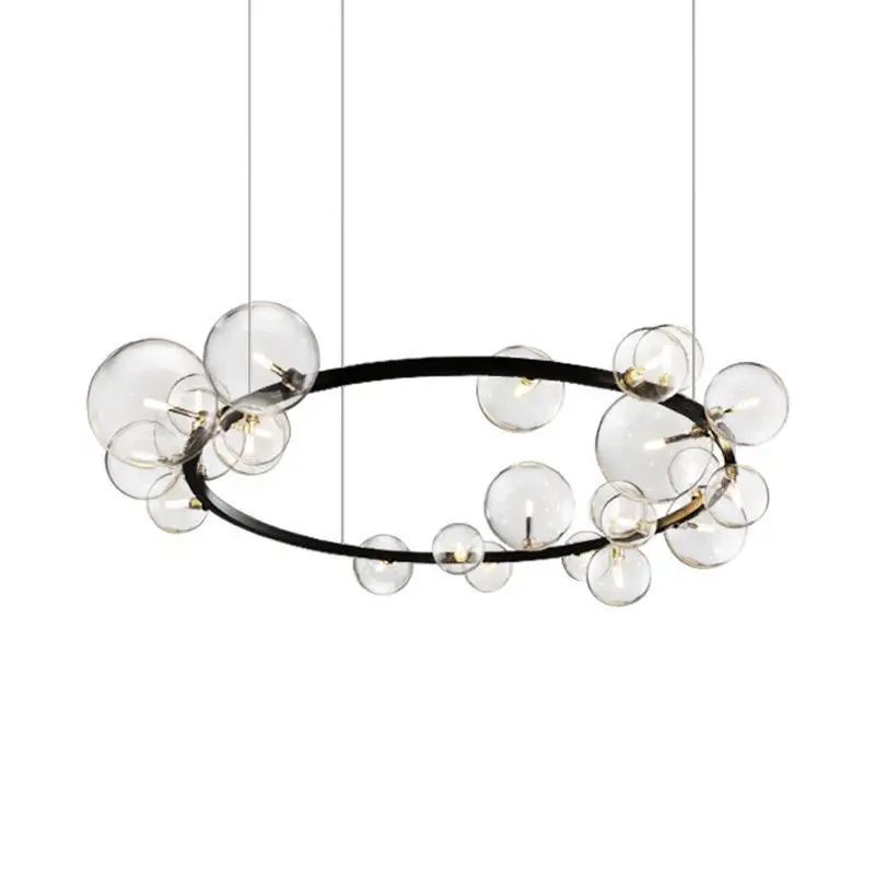 

Nordic ring design, bubble chandeliers, bedroom lamps