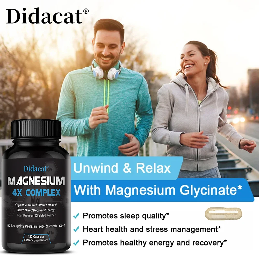 4X Magnesium Supplement, Glycine, Taurine, Malate, Magnesium Orotate Complex, Calm, Sleep& Muscle, No Magnesium Citrate or Oxide