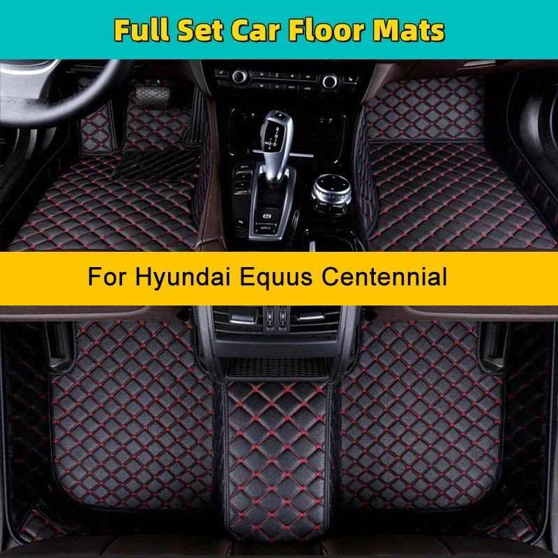 Custom Car Floor Mats For Hyundai Equus Centennial 2009-2023 Auto Carpets Foot Coche Accessorie Leather Floor Mats for Cars