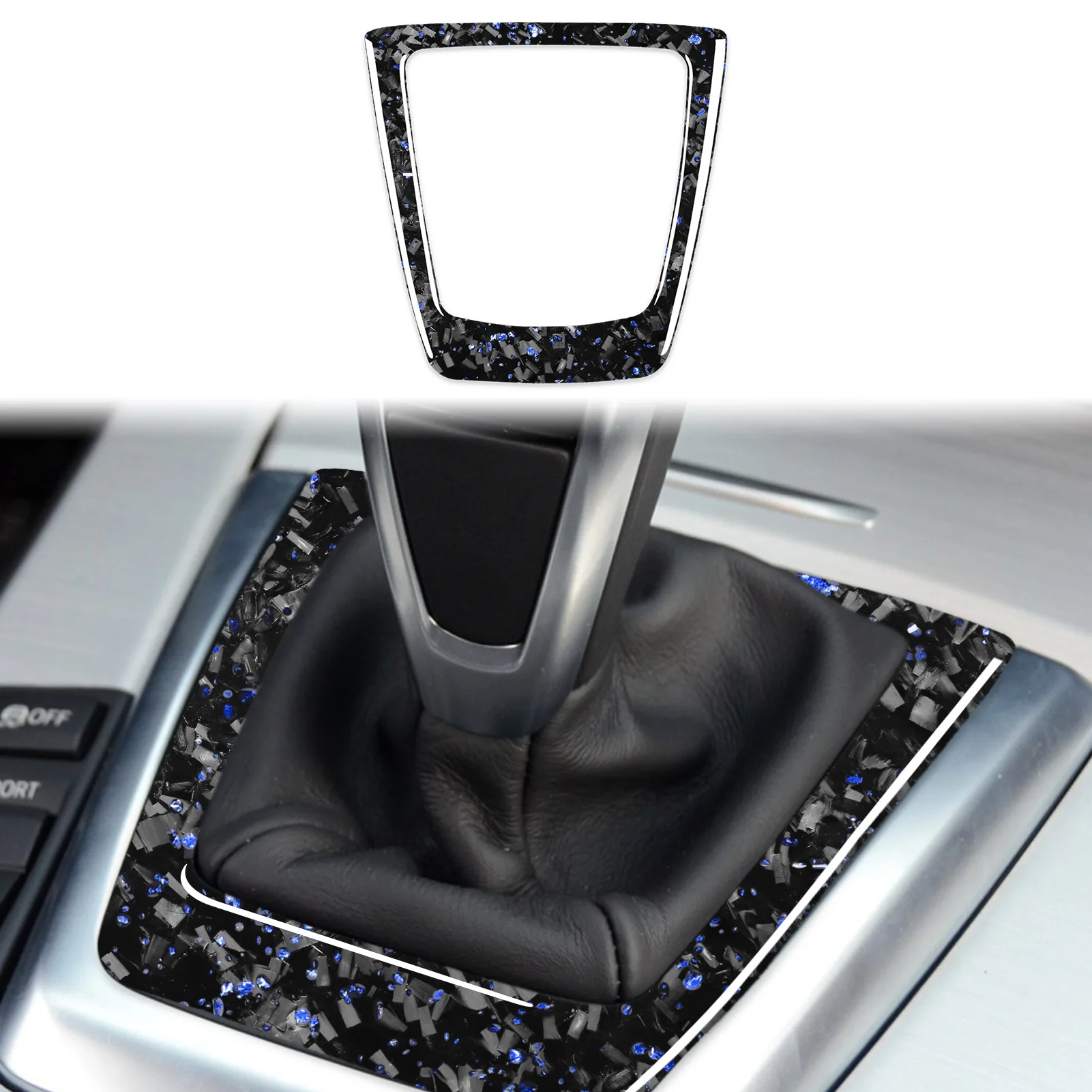 

For BMW Z4 E89 2009-2016 Car Forged Pattern Blue Gear Shift Panel Trim Sticker Modified Interior Decoration Tuning Accessories