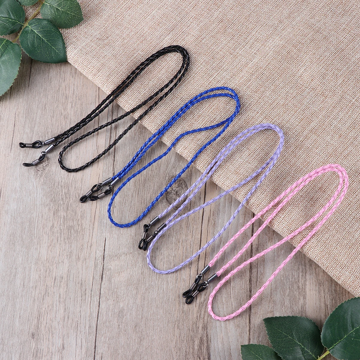 

4pcs Eyeglasses Strap Anti Glasses Chain 70cm Adjustable Sunglasses Lanyard Steel Coil Universal Fit
