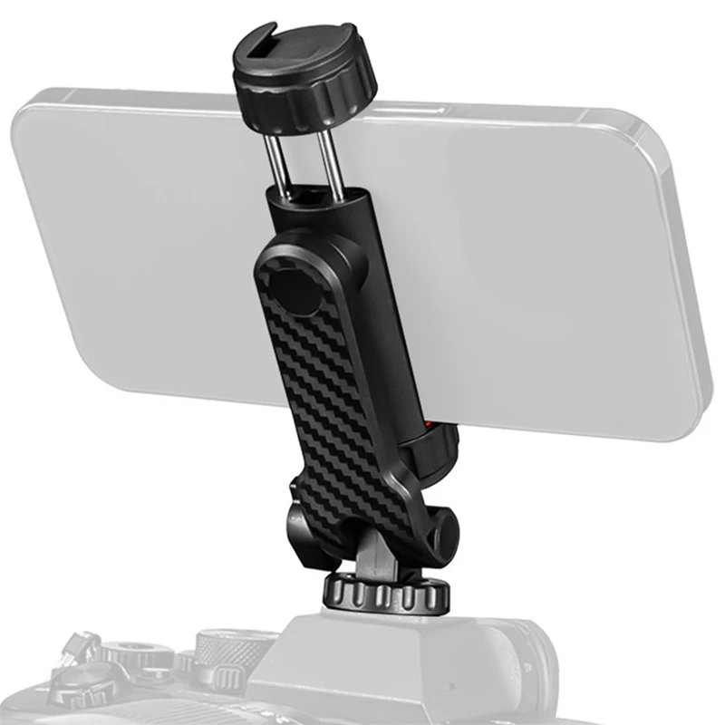 Camera Hot Shoe 360 Rotatable Phone Mount Holder Tripod W Cold Shoe For Mic Light Phone Clip For Iphone 15 14 13 Android