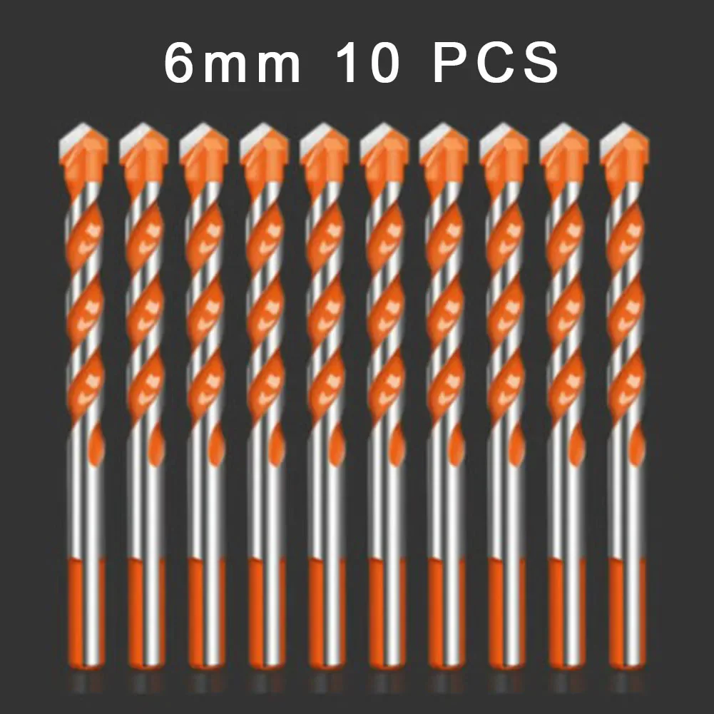 

10pcs 6mm Triangle Drill Bit Multifunctional Drill Bit Triangle Drill Hand For Wood Glass Punching Hole Saw Metal