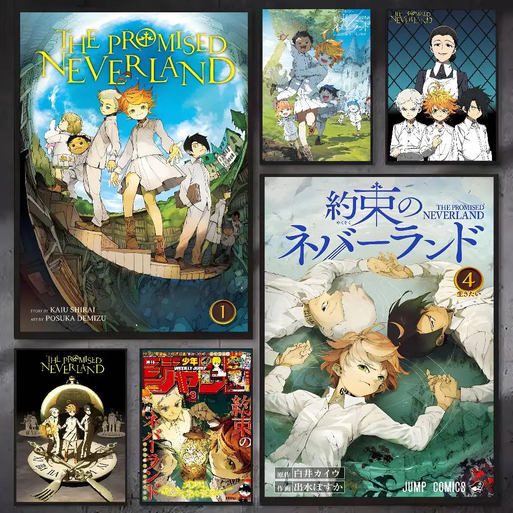 The Promised Neverland Poster Sticker Print Waterproof Wall Art For Living Room Bedroom Home Decor