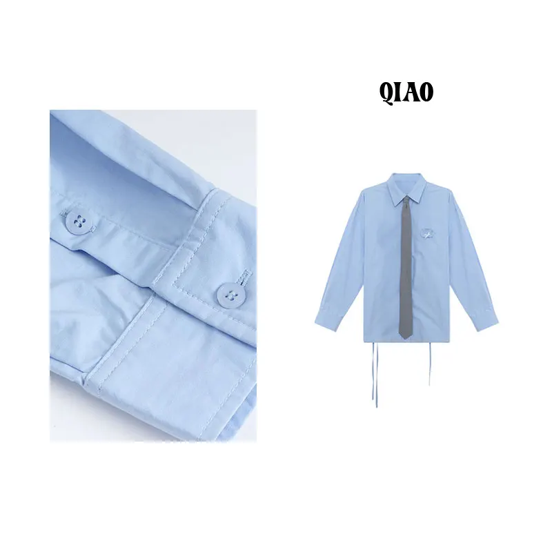 

Женская блузка из чистого хлопка с поясом, осенняя новинка, с разрезами, в стиле пэчворк, с регулируемой талией, воротником и длинными рукавами