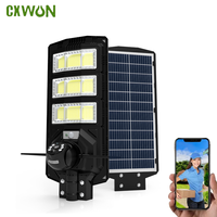 Solar Powered Street Lights 4G Wifi Camera Voice Warn 4MP V380 Security Lamp with Infrared Camera for Yard Garage Garden