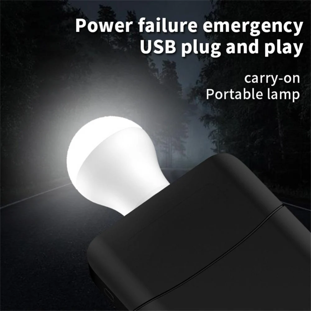 Rechargeable Lamp USB Lamp Mini LED Night Light Power Bank Charging USB Book Lights Small Round Reading Desk Lamp Bulb