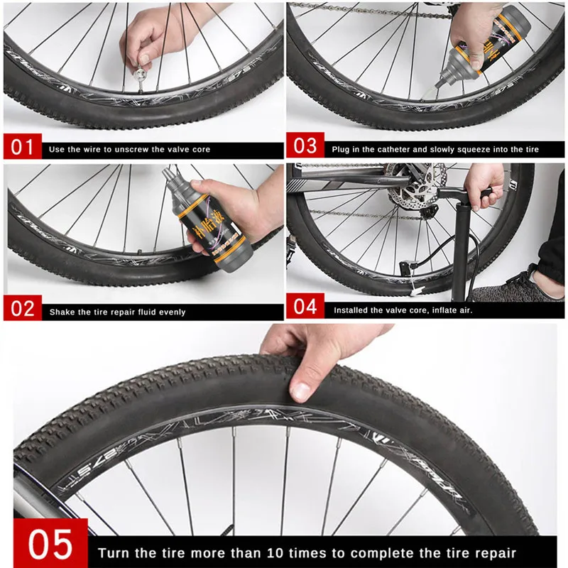 Vacuum Tire Inner Tube Repair Glue Car Motorcycle Mountain Bicycle Bike Universal Tire Sealant Repair Fluid Car Repair Tools