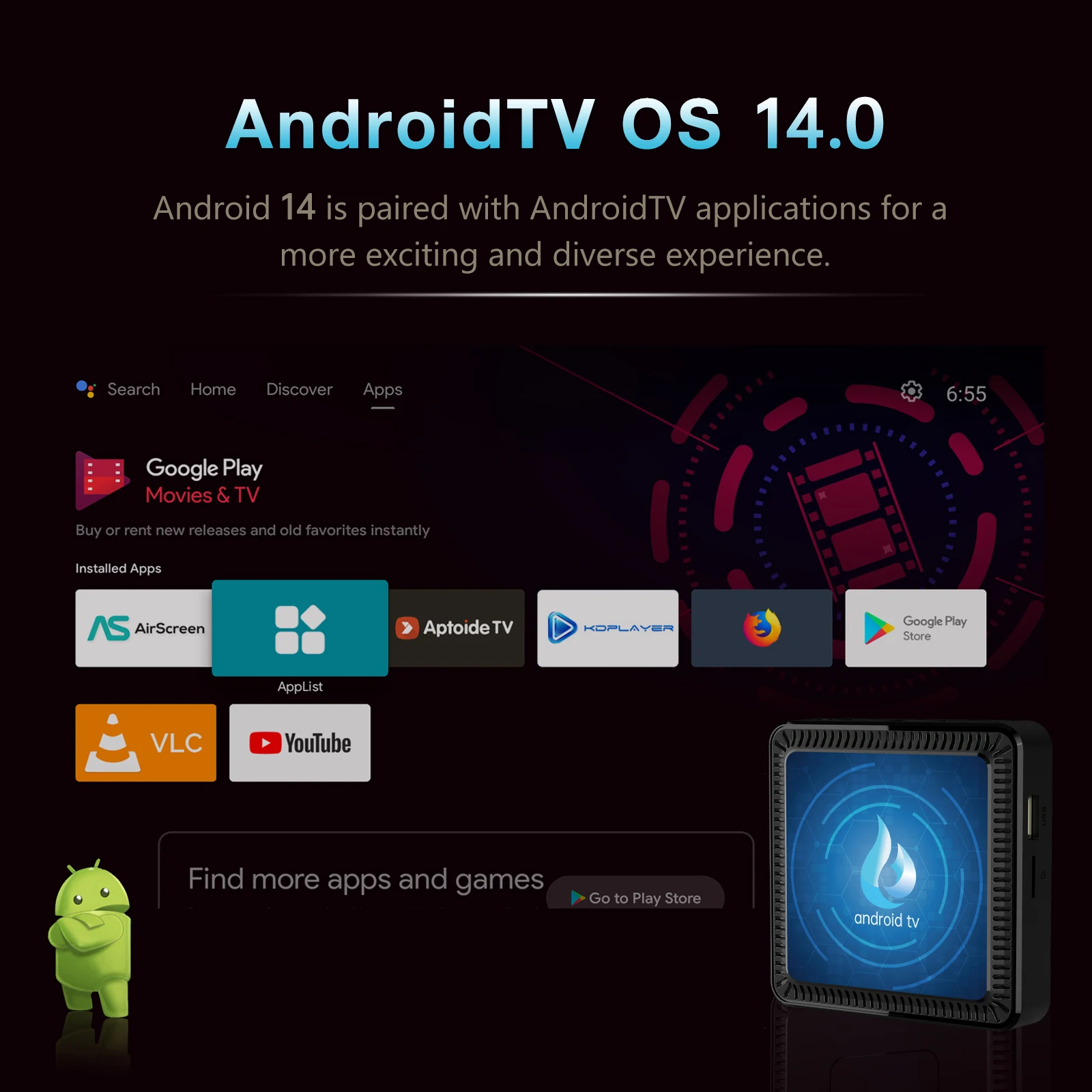 سريع جدًا Q17 Android14 8K Ultra 4K Smart TV Box Allwinner H313 5G Wifi BT5.4 Google Assistant 8GB128GB Android 14 مشغل الوسائط