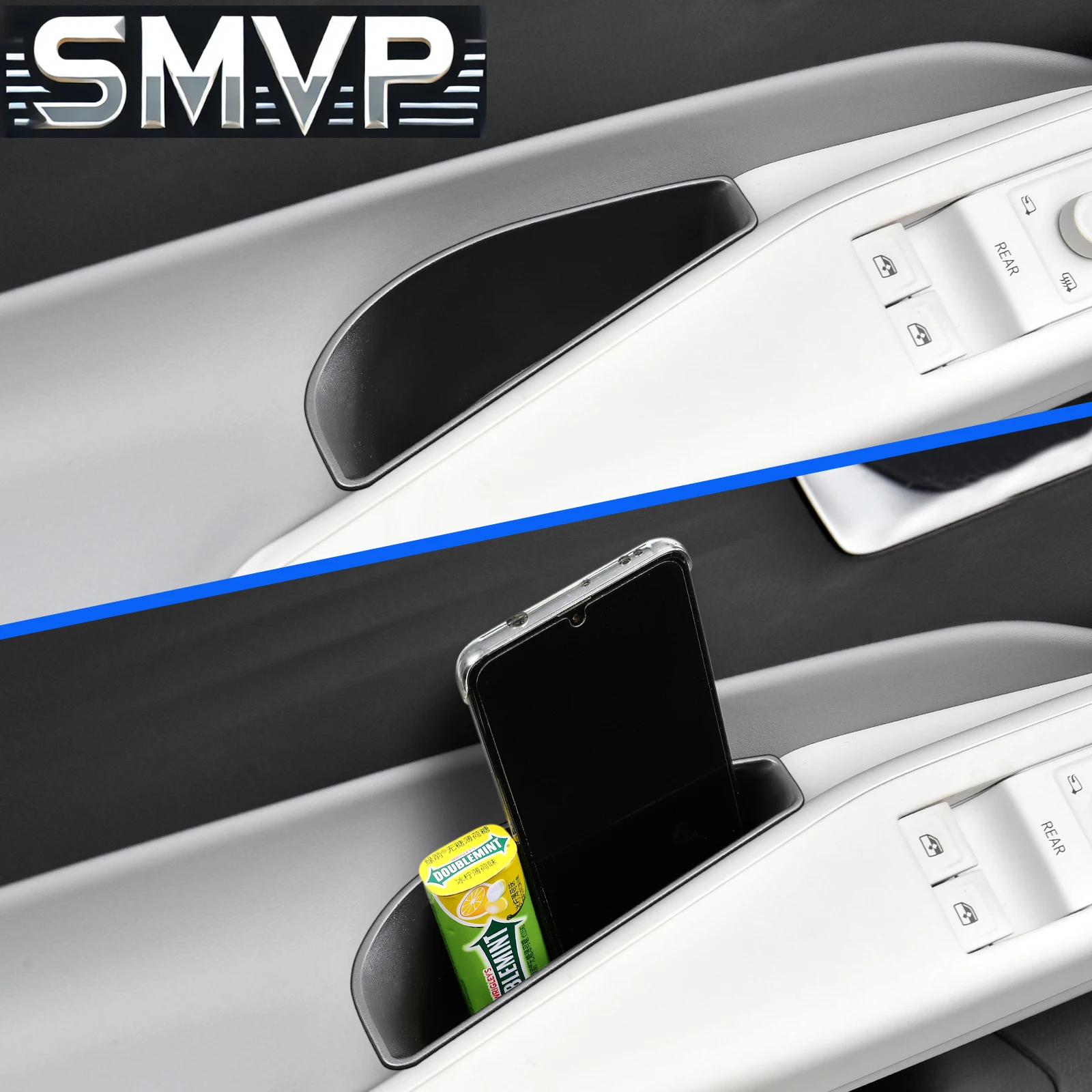 يصلح لشركة فولكس فاجن ID.4 ID4 ID 4 مقبض باب السيارة صندوق تخزين الباب مسند الذراع حامل صينية المنظم اكسسوارات ترتيب #6