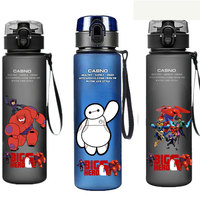 Big Hero 6 Water Bottle 560ML Disney Water Cup Baymax Hiro Hamada Children's Plastic Cartoon Outdoor Large Capacity Sports Cup