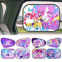 Anime Muse Dash Car Sun Shade UV Protection Electrostatic Adsorption Car Window Sunshade For Kids Outdoor Sunscreen