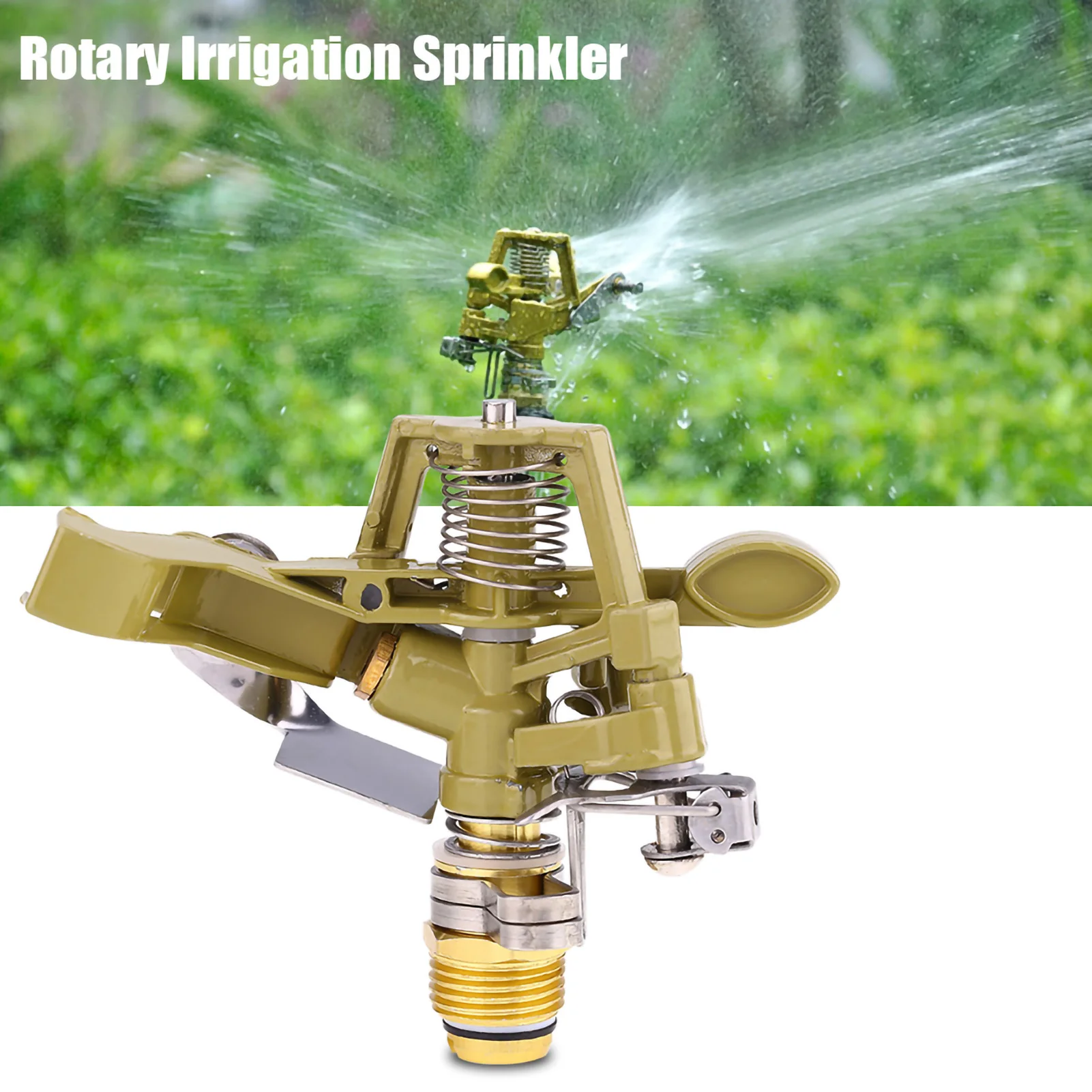 

360° Rotary Zinc Alloy Water Irrigation Sprayer Sprinkler For Garden Yard Lawn 1/2 Inch