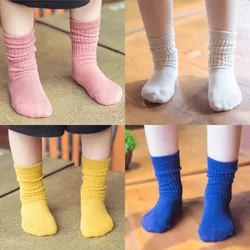 Spring Autumn Children Socks Cotton Boys Girls Baby Student Fashion Cute Solid Soft Socks For Summer 1-10 Years Kids Teens Socks