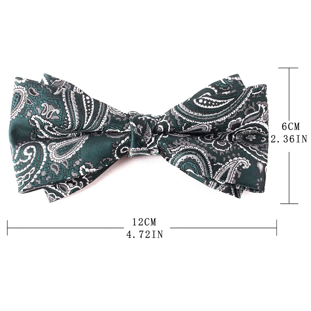 Mens Wedding Bow Tie Elegant Pre-tied Bow Tie for Men Women Jacquard Paisley Bow ties For Party Events and Casual Formal Occasio