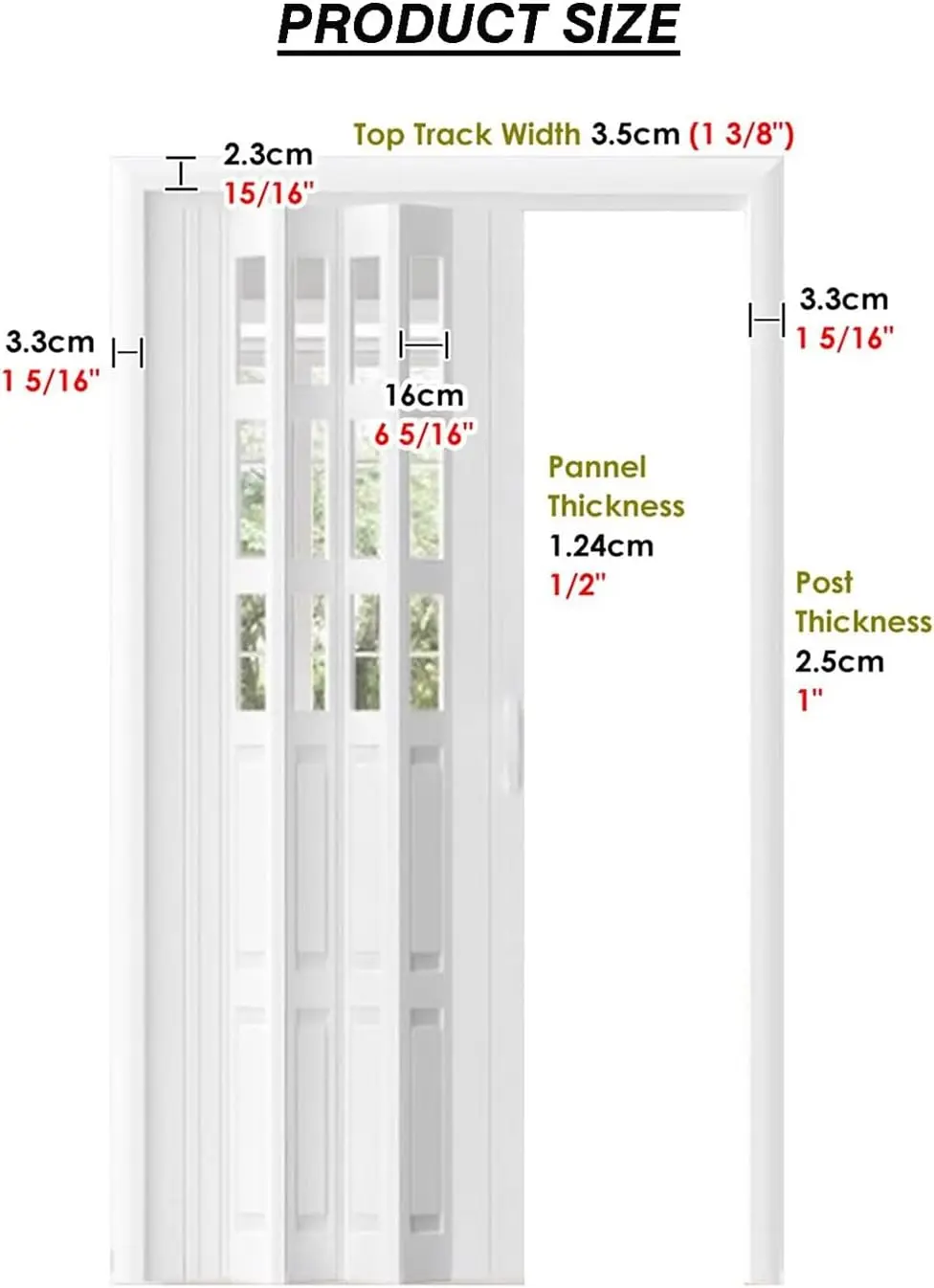 Pvc Folding Door With Handle, Aluminum Door Frame And Acrylic Glass Door, Inner Sliding Folding Door Without Bottom Track, For